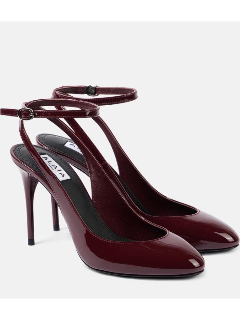 ALAIA Women's Decollete 90 Patent Leather Pumps Size 9 In Burgundy